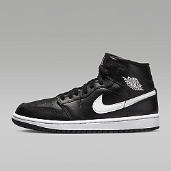 Air Jordan 1 Mid Black/Black/White