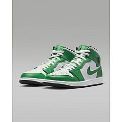 Air Jordan 1 Mid  Lucky Green/White