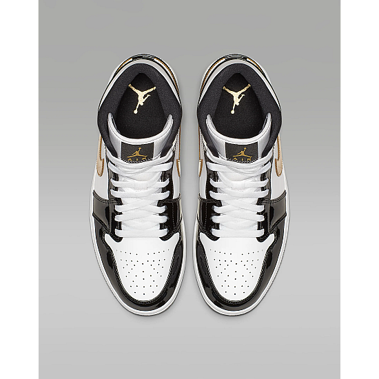 Air Jordan 1 Mid SE Black/White/Metallic Gold