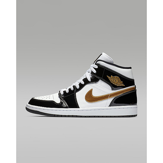 Air Jordan 1 Mid SE Black/White/Metallic Gold